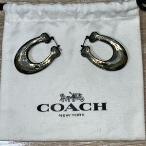 Coach Large Acrylic Faceted Logo Earrings